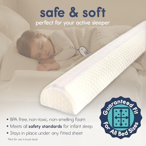 Hiccapop [1-Pack] Toddler Bed Rail Bumper, Bed Bumper for Toddlers, Kids Foam Safety Bed Guard Rail for Toddlers, Bed Side Rail for Twin, Queen, King Hiccapop