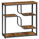 HOOBRO 29.5" Console Table, 5-Tier Narrow Entryway Table, Behind Couch Table with Storage Shelves, Sofa Table for Hallway, Living Rooms, Entryway, Rustic Brown and Black BF69XG01 HOOBRO