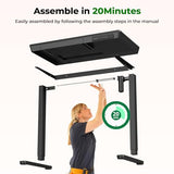 JYLH JOYSEEKER Small Standing Desk with Drawer, 35" x 20" Whole Piece Tabletop Electric Sit Stand Table, Height Adjustable Desk with Storage & USB Ports, Quick Install Home Office Computer Desk, Black JYLH JOYSEEKER