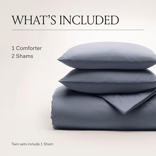 BOLL & BRANCH Signature Comforter Set - Full/Queen, Sageleaf - Duvet Insert and Cover in One Layer - Luxury Organic Cotton, Down Alternative, Hypoallergenic, All-Season - 1 Comforter and 2 Shams BOLL & BRANCH