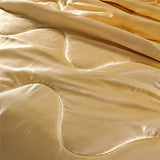 NTBED Sexy Silky Satin Comforter Sets Queen Golden Lightweight Soft Luxury Quilt 3-Pieces Microfiber Bedding Set Yellow (Gold, Queen) NTBED