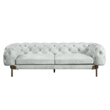 Acme Ragle Sofa in Vintage White Top Grain Leather Acme