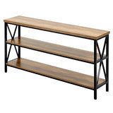 VEVOR Narrow Console Table, 55 Inch Entryway Table, 3-Tier Long Hallway Table, Sofa Table with Metal Frame, Console Tables for Entryway, Hallway, Living Room & Bedroom VEVOR