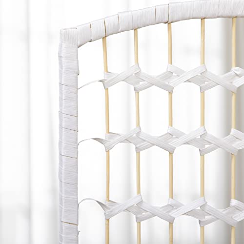 HOMCOM 3 Panel Room Divider, Folding Privacy Screen, 5.6' Room Separator, Wave Fiber Freestanding Partition Wall Divider, White HOMCOM