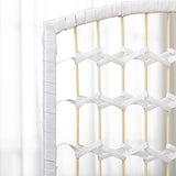 HOMCOM 3 Panel Room Divider, Folding Privacy Screen, 5.6' Room Separator, Wave Fiber Freestanding Partition Wall Divider, White HOMCOM