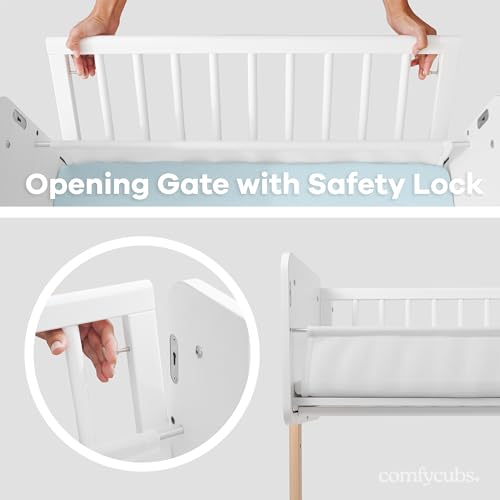 Comfy Cubs Wooden Bedside Bassinet Sleeper - Safe and Stylish Baby Crib - Ideal Baby Sleeper Bed Crib for Newborns and Infants - Perfect Nursery Essentials for Babies Comfy Cubs