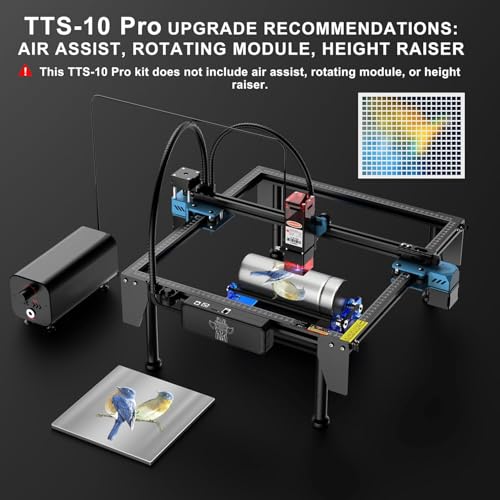 Twotrees TTS-10 Pro Laser Engraver,10000mW High Precision Laser Engraving Machine,Laser Cutter,30000mm/min Speed,0.069mm Laser Spot Engraver Machine for DIY,Wood,Metal,Acrylic,Glass,Stainless Steel Twotrees