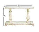 Deco 79 Wood Console Table with Distressed Accents, 48" x 14" x 32", White Deco 79