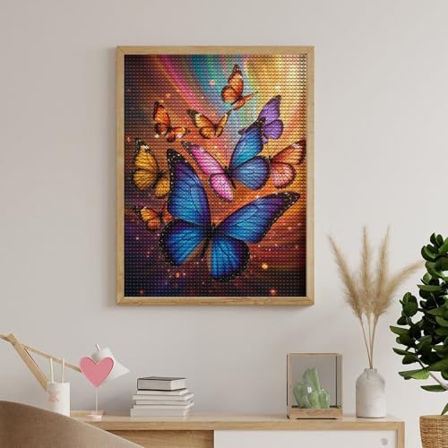 TZTTZT Diamond Art Kits for Adults - Vibrant Butterfly Kaleidoscope Scene Diamond Painting Kits for Adults Beginner, Frameless Diamond Painting Craft for Home Wall Decor TZTTZT