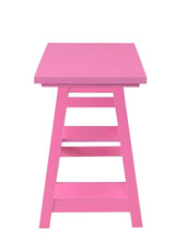 Convenience Concepts Designs2Go Trestle Desk with Shelves, 47", Pink Convenience Concepts