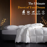 ITSNGBY Down Fibers Comforter Twin Size,Luxurious All Seasons Hotel Collection Duvet Insert,54 Oz High Bulkiness Medium Warmth,Fluffy & Breathable for Bedroom, Guestroom, Hotel (White,68x90) ITSNGBY