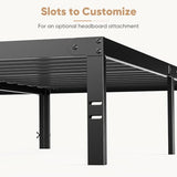 DUMOS Full Size Bed Frame - Metal Platform Bed Frames Mattress Foundation with Steel Slat Support, No Box Spring Needed, Storage Space Under Base, Easy Assembly, Black DUMOS