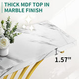 YITAHOME Gold Console Table, Modern Hallway Table for Entryway, 40 inch Entryway Tables Narrow Sofa Table for Living Room, Hallway, Faux Marble White YITAHOME