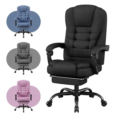 Office Chair, Big and Tall Fabric Gaming Chair with Footrest, Executive Comfortable Computer Desk Chairs, 360° Swivel Base & Height Adjustable Executive Chairs for Adults, Gamer Chair & Silla Gamer SITMOD