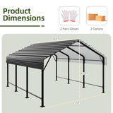 Shintenchi 12x15 FT Carport,Metal Carport with Enhanced Base, Oversized Garage Outdoor Galvanized Shelter,Heavy Duty Carports Canopy for Cars,Boats and Tractors Shintenchi