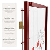 Red Lantern 6 ft. Tall Flower Blossom Divider - Rosewood - 3 Panels Red Lantern