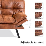 AMICLIBER 71" Convertible Futon Sofa Bed,Brown Faux Leather Futon Couch,Memory Foam Reclining Sleeper Sofa Bed,Modern Folding Small Loveseat Couches for Living Room,Office,Apartment AMICLIBER