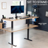 VIVO Electric 71 x 30 inch Standing Desk, Dual Motor Memory Controller Height Adjustment, E2B Series, Solid One-Piece Reclaimed Wood Top Black Frame, DESK-KIT-E2B71P VIVO