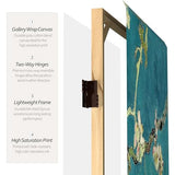 Red Lantern Double Sided Works of Van Gogh Canvas Folding Screen - Almond Blossoms/Wheat Field, 3 ft Short - 3 Panel Red Lantern