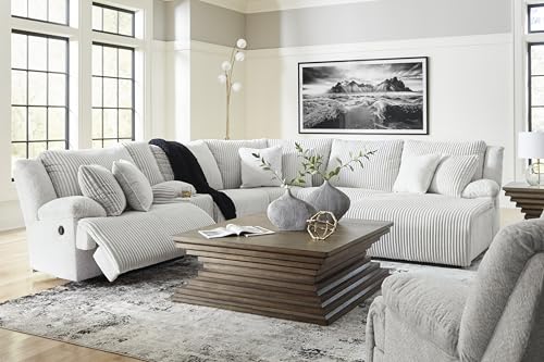 Signature Design by Ashley Top Tier Modern Indoor Upholstered Manual Rocker Recliner, White Signature Design by Ashley