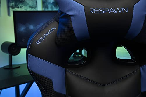 RESPAWN 110 Ergonomic Gaming Chair with Footrest Recliner - Racing Style High Back PC Computer Desk Office Chair - 360 Swivel, Adjustable Lumbar Support, Headrest Pillow, Padded Armrests - 2021 Blue RESPAWN