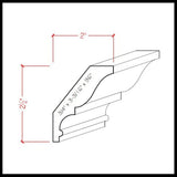 EWCR17 Crown Moulding Trim, 3/4" x 3-3/16", Maple, 94" Newmouldings