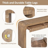 BSYEIO 54.3" Curved Console Table with Fluted Drawer, Rustic Entryway Table and Thick Legs, Sturdy Sofa Table for Hallway & Living Room Wood (Natural) BSYEIO