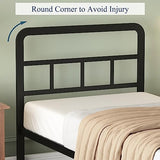 Richwanone 14 inch Twin XL Bed Frame with Headboard and Footboard, Heavy Duty Metal Platform with Steel Slat Support, No Box Spring Needed, Easy Assembly, Black Richwanone