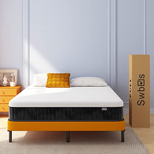 Swbvs Mattress Queen Size, 10 Inch Firm Queen Mattress Size with Hybrid Queen Bed Mattress in a Box, Pressure Relief & Supportive Queen Size Mattress Swbvs