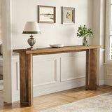 TRIBEWOOD Solid Wood Console Table, 70.9-Inch Extra Long Sofa Table Behind The Couch, Farmhouse Wooden Entryway Furniture with Sturdy Legs, for Living Room, Hallway, Foyer, Rustic Brown TRIBEWOOD