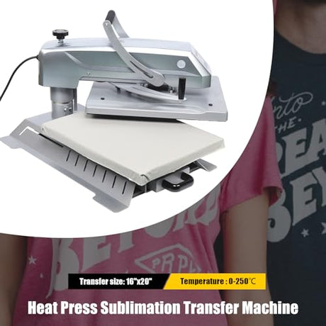 Auto Heat Press Machine, 16" x 20" Professional Swing Away Digital T-Shirt Heat Press Sublimation Clamshell Base Smart Transfer Machine for T Shirts, Sublimation, Heat Transfer Projects HASANEN