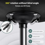 BFTOU White Square Swivel Stool with Wheel for Work SPA Shop Massage Height-Adjustable and Cost-Effective Rolling Stool Chair with Back BFTOU