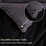 Wamsound Twin Comforter Set Black - 3 Pieces Luxury Soft and Lightweight Down Alternative Bedding Set Fluffy Blanket Quilt for All Season 1 Comforter(68"×86") & 1 Pillow Sham(20"×26") Wamsound