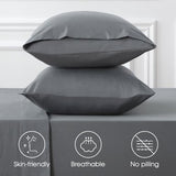 HYPREST Extra Deep Pocket Twin Sheet Sets Fits 18"-24" in Deep Mattress -100% Cotton Sheets,Grey Hotel Luxury Soft Wrinkle Free Cooling Sheet Sets for Twin Bed Deep Pocket HYPREST