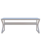 Extra Long OSCHF Desk with Bookshelf - 71" Modern Workstation for Home and Office in Warm White OSCHF