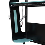 Merax Full Over Full Gaming Bunk Bed Frame with Side-Mounted Oversized Desk, USB Charging Ports & Cable Grommet & Light, Cool Design Heavy-Duty Esports Loft Bed Frame, Blue Merax