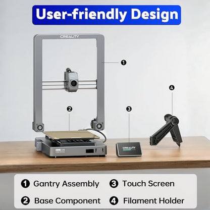 Creality Ender 3 V3 Speedy 600mm/s CoreXZ 3D Printer with Touchscreen, Clog-Free Dual-Gear Direct Extruder, Auto Leveling, Smart Self-Check, Input Shaping with G-Sensor, Full Metal Design - WoodArtSupply