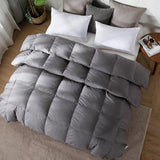 Topllen Down Feather Comforter Queen Size, All Season Duvet Insert, 100% Cotton Shell, Soft and Breathable Bedding with 8 Corner Tabs (90 x 90, Grey) Topllen