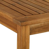 Walker Edison Dominica Contemporary Slatted Outdoor Dining Table, 34 Inch, Brown Walker Edison