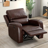 HAOMARKETS Electric Recliner Chair, Soft PU Leather Power Recliners with Padded Backrest, Single Overstuffed Heavy Duty Reclining Sofa for Living Room Bedroom, Brown