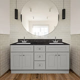 Design House Brookings 60 Inch Bathroom Vanity, Ready to Assemble, Solid Wood, Sherwin Williams® Gray, 599019-GRY Design House