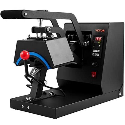 VEVOR 4 in 1 Hat Press, Hat Heat Press Machine for Caps with 4pcs Interchangeable Platens(6"x3"/6.7"x2.7"/6.7"x3.8"/8.1"x3.5") - No Crease, LCD Digital Temperature & Timer Control - WoodArtSupply