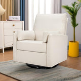 Carter's by DaVinci Ethan Swivel Recliner in Performance Cream Linen, GREENGUARD Gold & CertiPUR-US® Certified DaVinci