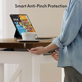 FLEXISPOT L-Shaped Standing Desk with Drawer, 55"x48" Sit Stand Executive Table, Height Adjustable Corner Desk for Home Office, Large Workspace, Cherry Top FLEXISPOT