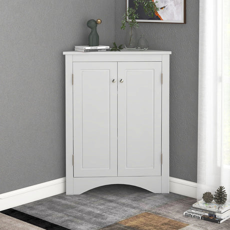 Triangle Bathroom Storage Cabinet With Adjustable Shelves, Freestanding Floor Cabinet For Home Kitchen HouseOfZazla
