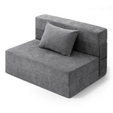 HOMFINE Folding Sofa Bed - Convertible Sleeper Chair with Pillow, Fold Out Couch, Memory Foam Floor Mattress, Futon Couch, Lazy Sofa for Living Room/Dorm/Guest Room/Home Office, Twin, Gray HOMFINE