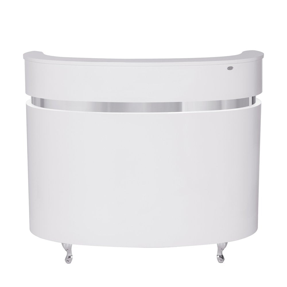 Dir Reception Desk, Receptionist Area Counter, Office Desk with LED Lights Star Ferry, White Dir