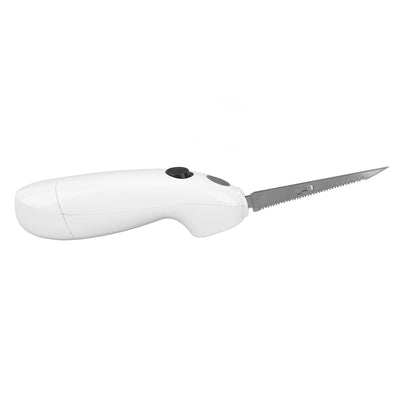 Cordless Electric Fillet Knife, Battery Powered Portable Electrical Food Cutter for Carving Steak, Pork, Chicken, and Bread, Removable Reciprocating Serrated Stainless Steel Blades