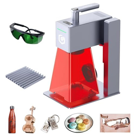 Longer Nano Pro 12000mW Desktop Laser Engraver, 0.05mm Precision 5000mm/s Engraving Speed, 3.3K Resolution, Laser Cutter and Engraver for Wood, Metal, Acrylic, Leather, Ceramics 100x100mm Work Area Longer