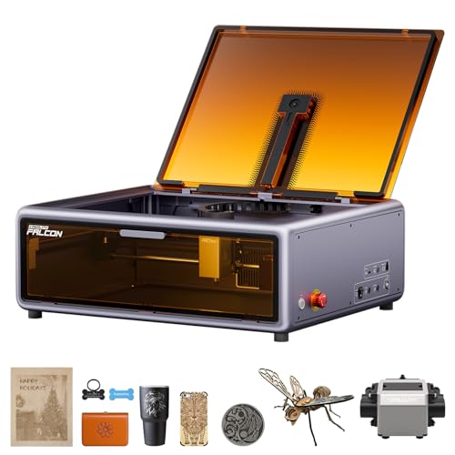 Creality Falcon A1 10W Laser Engraver, Enclosed Laser Cutter with Air Assist, 600mm/s Speed, HD Camera Positioning, Pre-Assembled & Material Recognition, Class 1 Safety, Ideal for Wood & Metal SainSmart